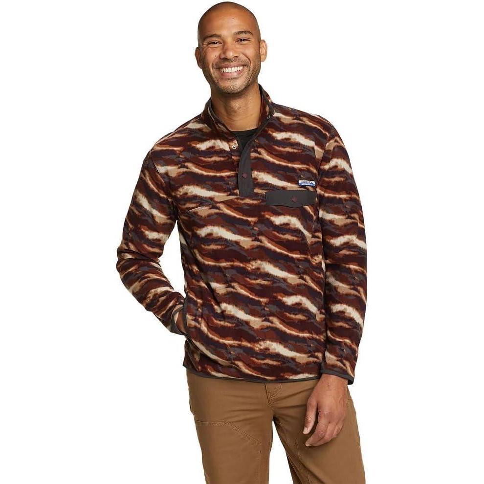 imageEddie Bauer Mens Chutes LongSleeve Snap Mock Neck FleeceBurgundy