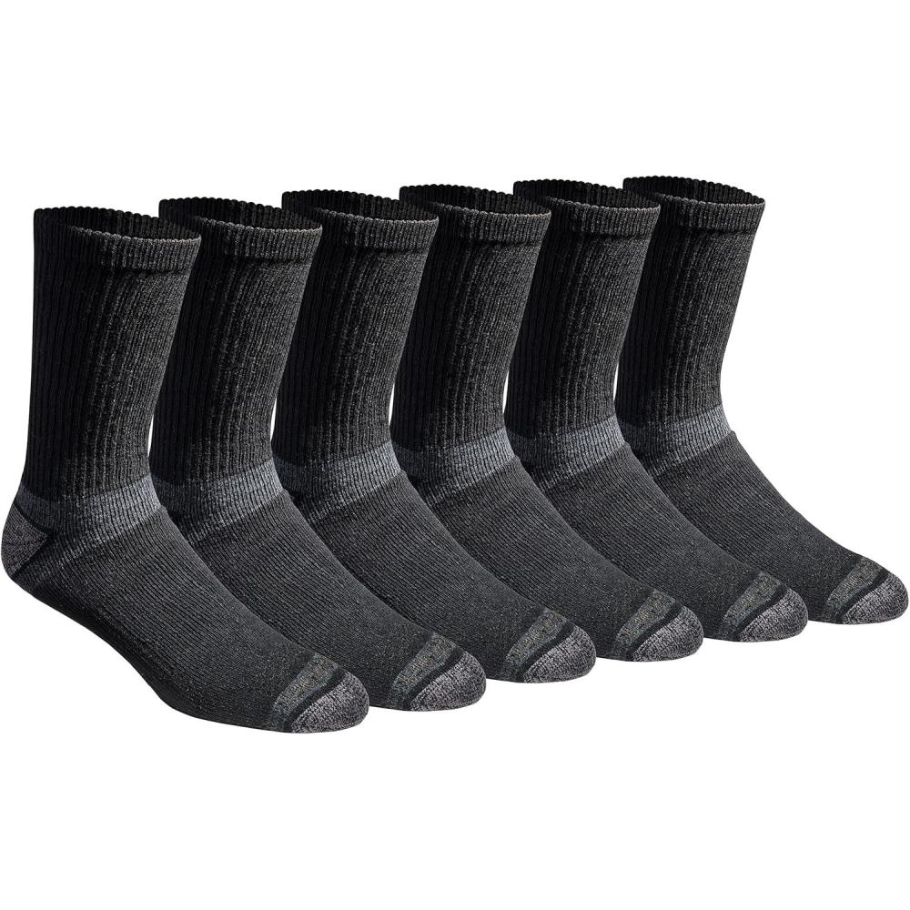 imageEddie Bauer Mens Dura Dri Moisture Control Crew Socks 6 Or 12 PairsBlack 6 Pairs