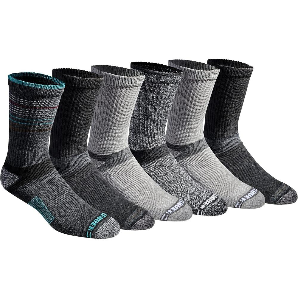 imageEddie Bauer Mens Dura Dri Moisture Control Crew Socks 6 Or 12 PairsFashion Black Assorted 6 Pairs