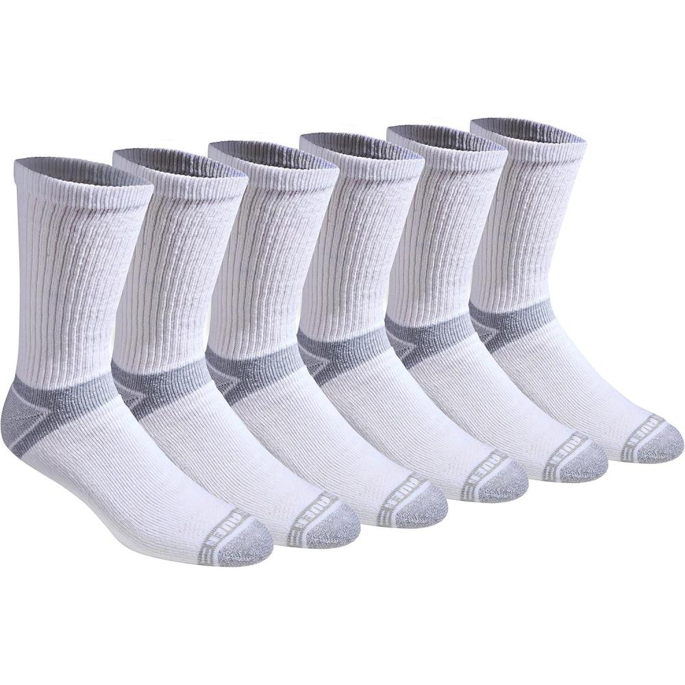 imageEddie Bauer Mens Dura Dri Moisture Control Crew Socks 6 Or 12 PairsWhite 6 Pairs
