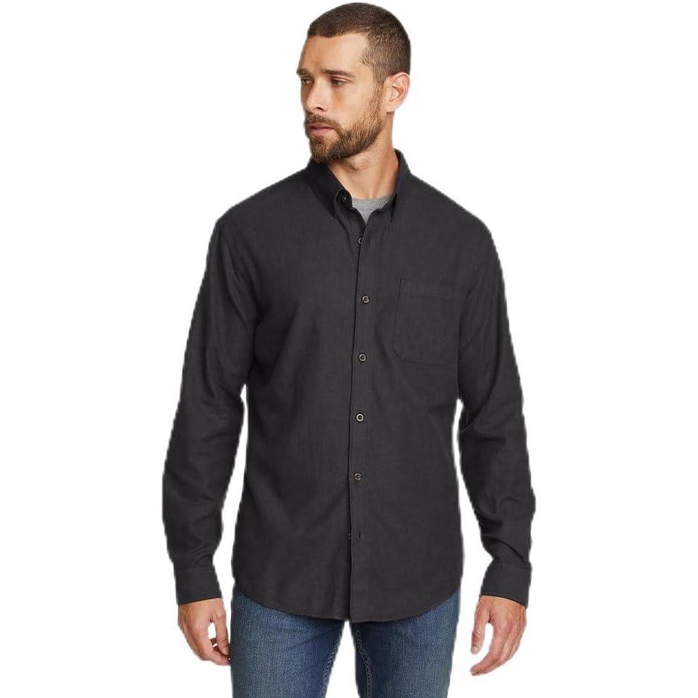 imageEddie Bauer Mens Eddies Favorite Flannel Classic Fit Shirt  SolidGray Smoke