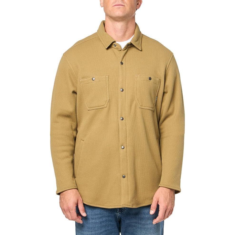imageEddie Bauer Mens Faux ShearlingLined Thermal ShirtDark Tan