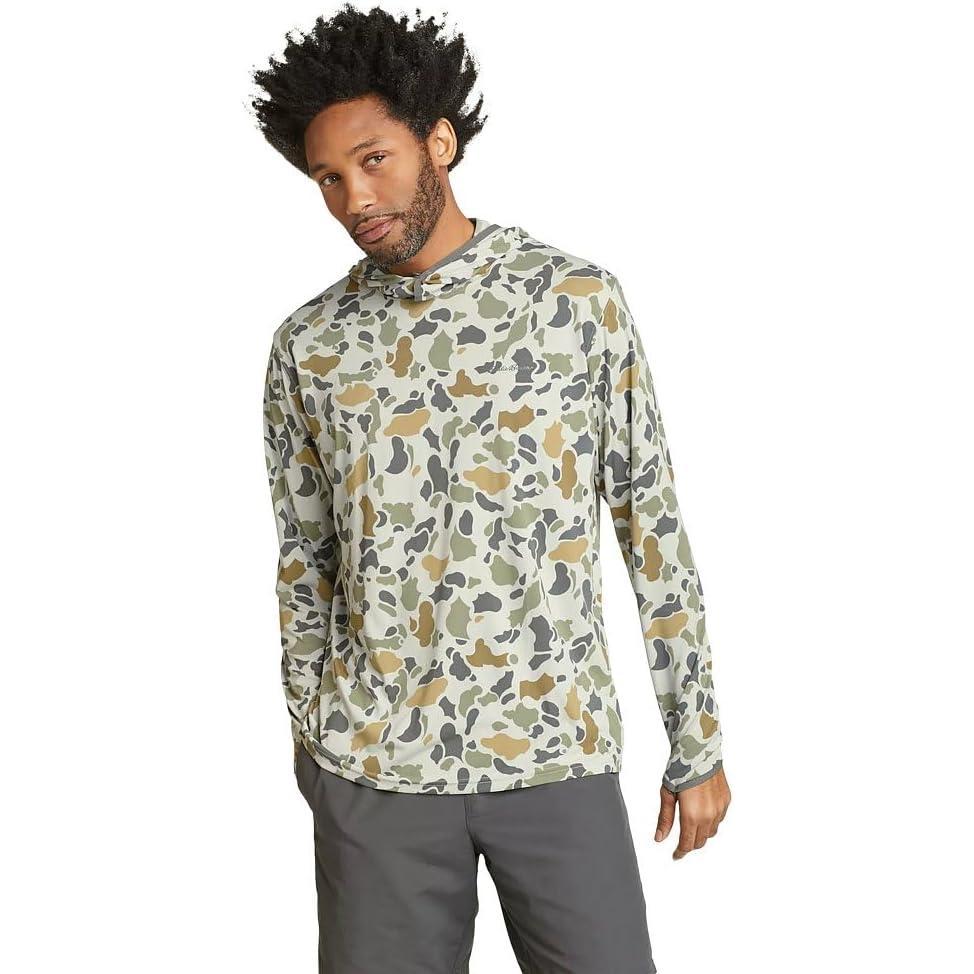 imageEddie Bauer Mens Marine Air UPF LongSleeve Hoodie  PrintEucalyptus