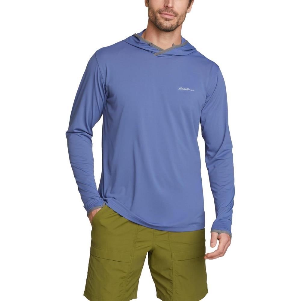 imageEddie Bauer Mens Marine Air UPF LongSleeve HoodieBlue Bird