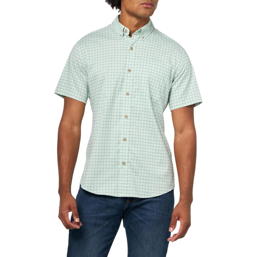 imageEddie Bauer Mens Mr Short Sleeve Voyager Flex ShirtLight Celadon