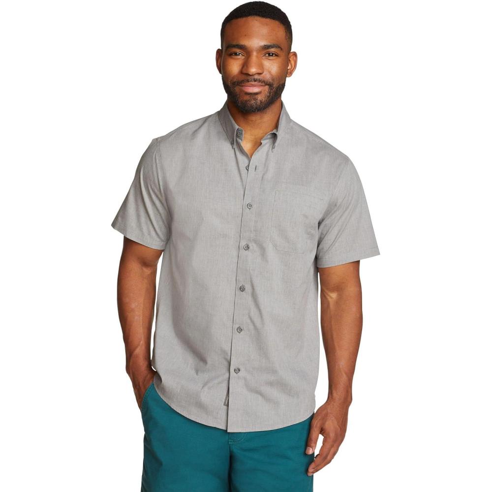 imageEddie Bauer Mens Mt Ss Voyager Flex ShirtHtrgry