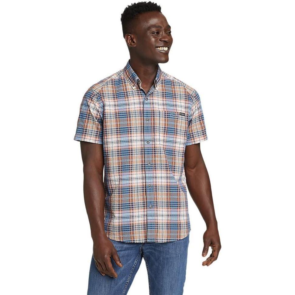 imageEddie Bauer Mens Pack It Seersucker ShortSleeve ShirtSienna