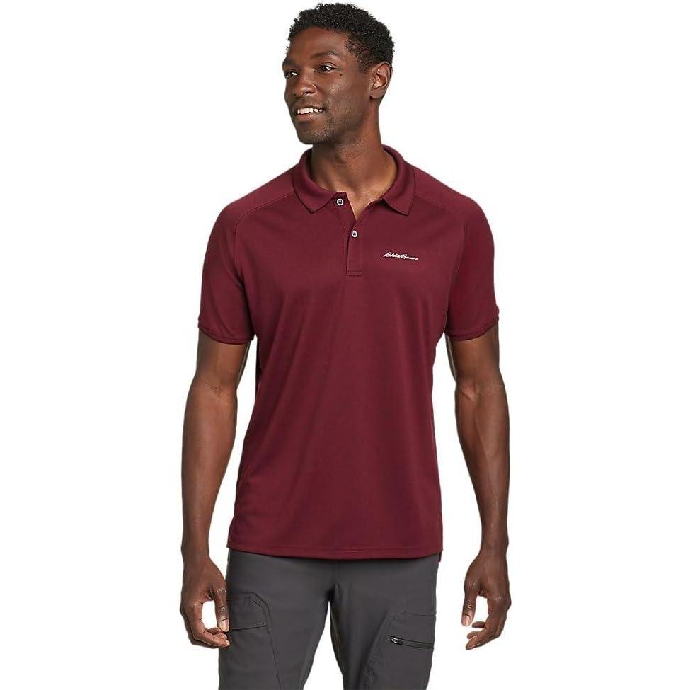 imageEddie Bauer Mens Resolution Pro ShortSleeve Polo 20Burgundy
