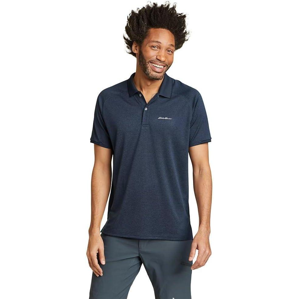 imageEddie Bauer Mens Resolution Pro ShortSleeve Polo 20Med Indigo