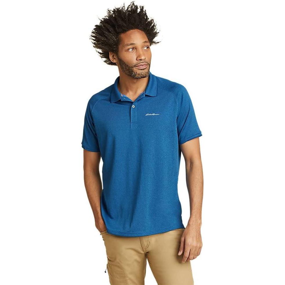 imageEddie Bauer Mens Resolution Pro ShortSleeve Polo 20Pacific Blue
