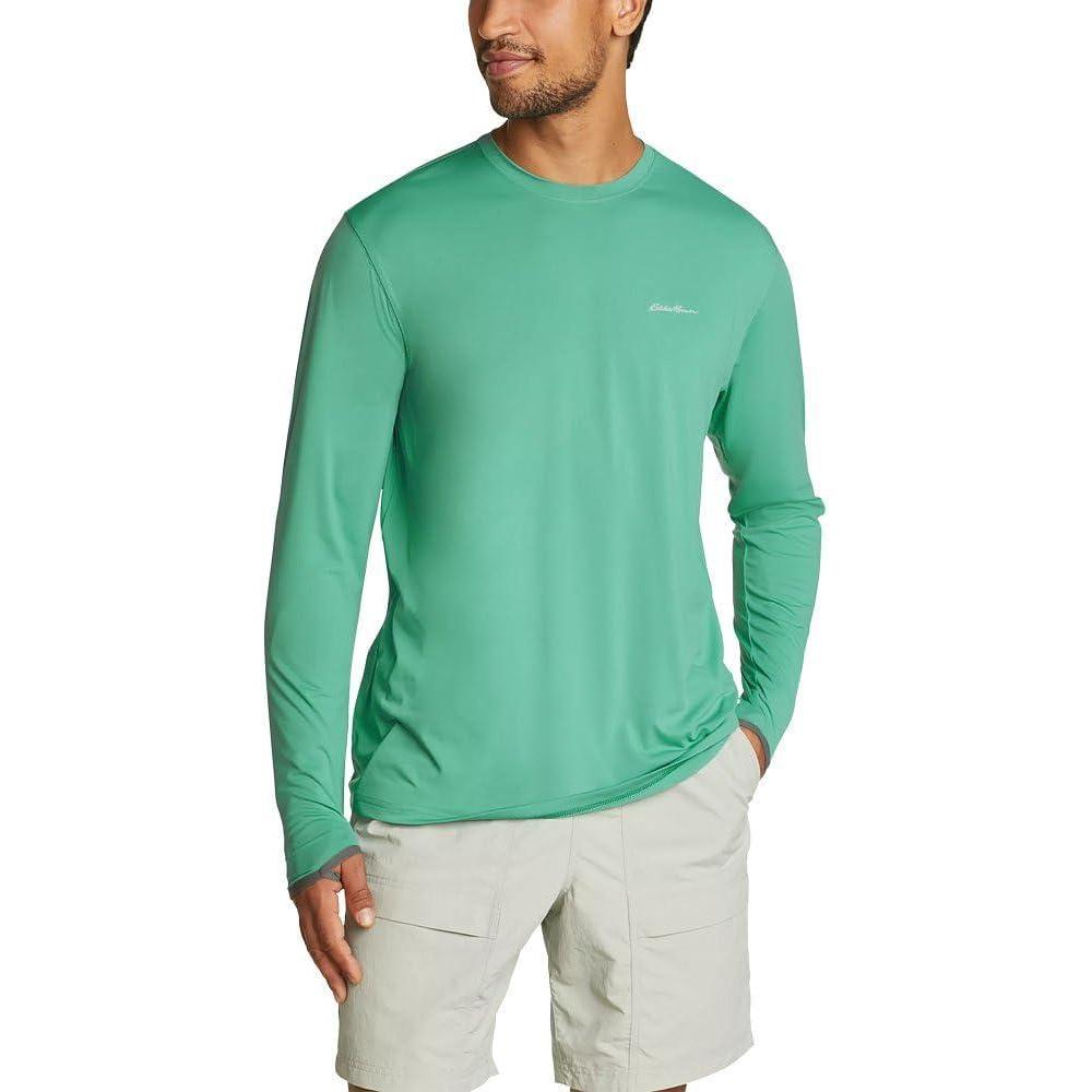 imageEddie Bauer Mens UPF LongSleeve Crew Neck TShirtBeach Glass