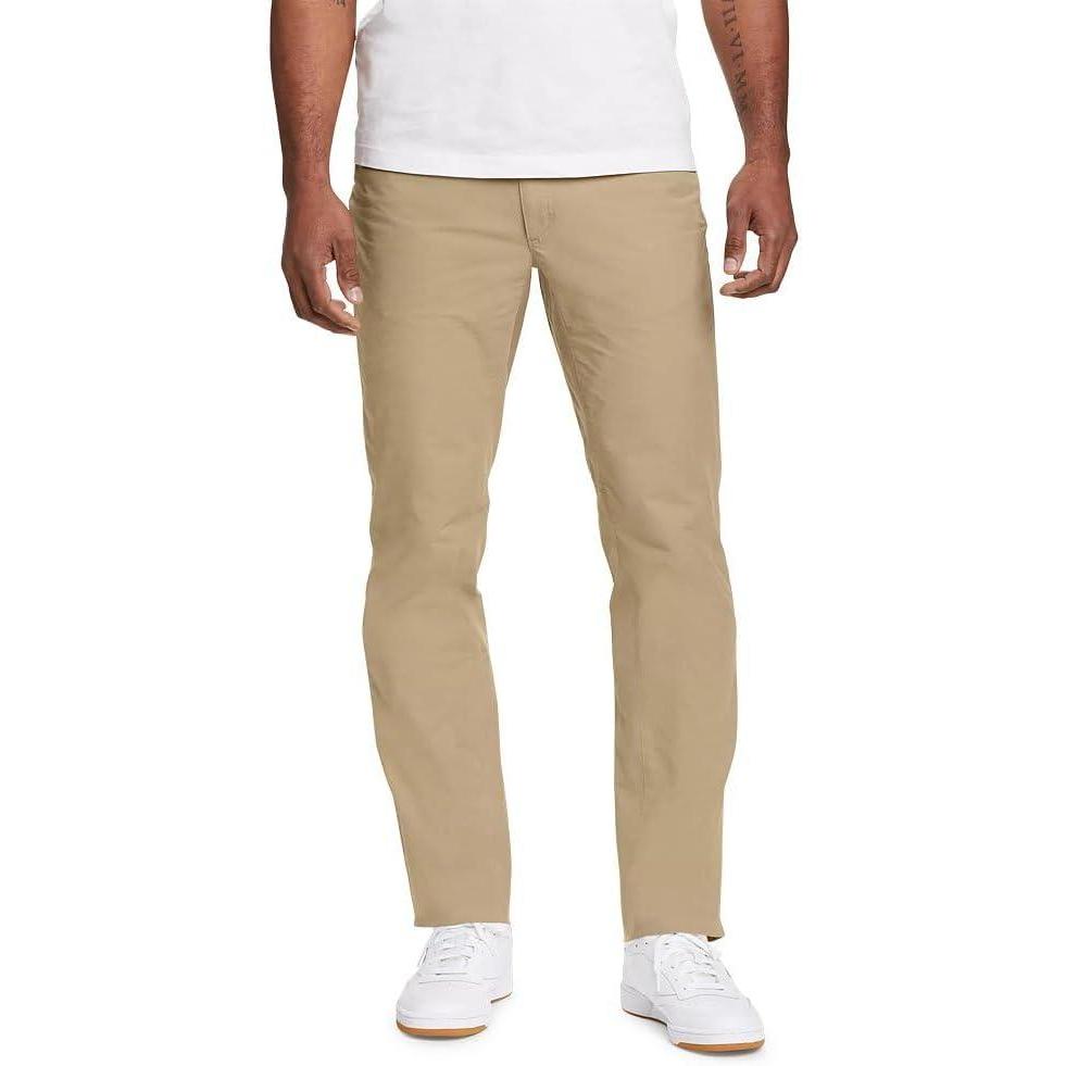 imageEddie Bauer Mens Voyager Flex 5Pocket Slim Fit Chino PantsLight Khaki