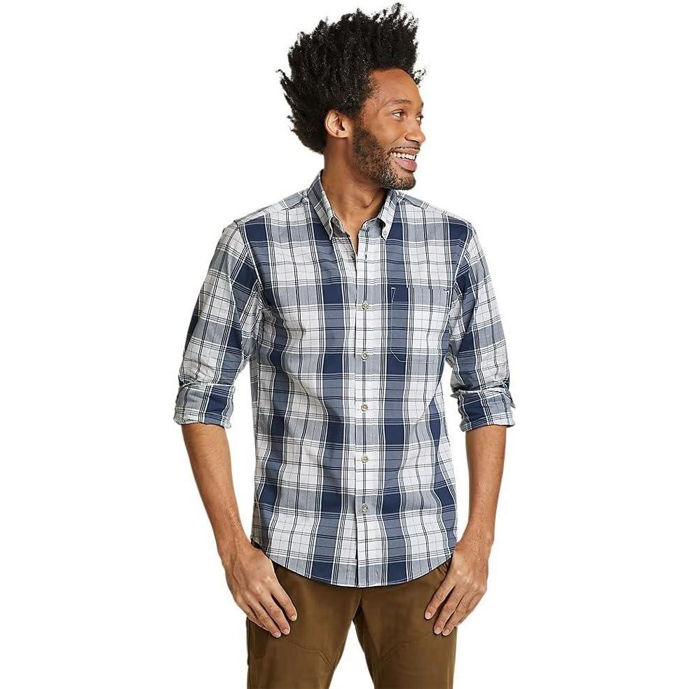 imageEddie Bauer Mens Voyager Flex LongSleeve ShirtBlue