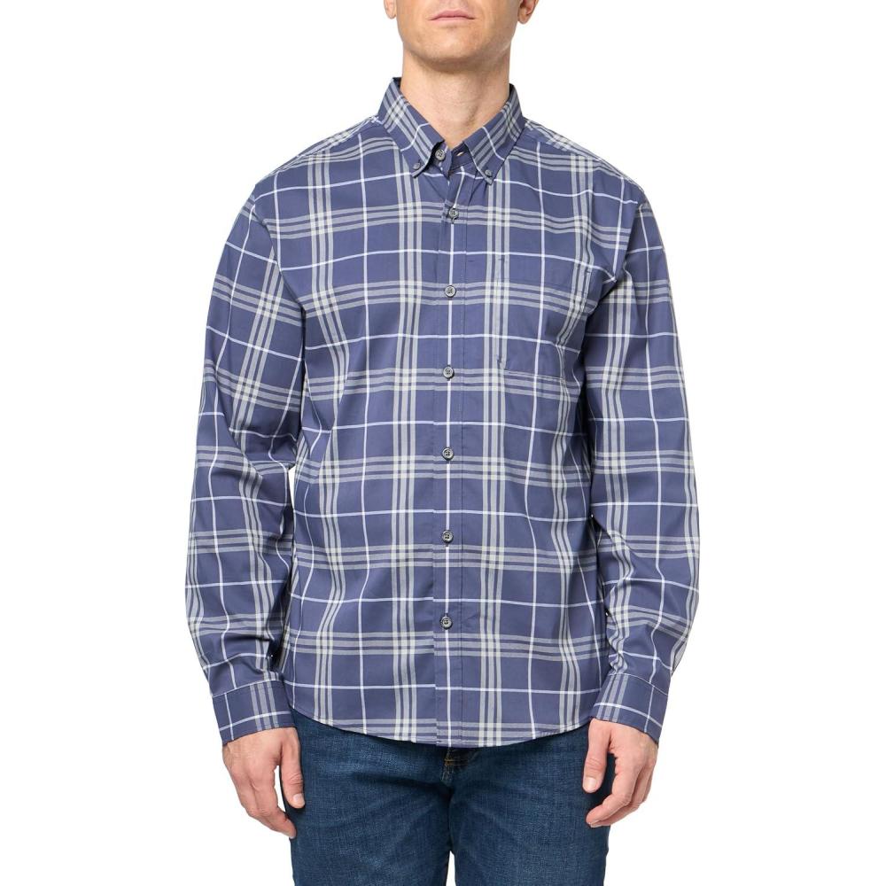 imageEddie Bauer Mens Voyager Flex LongSleeve ShirtDark Mulberry