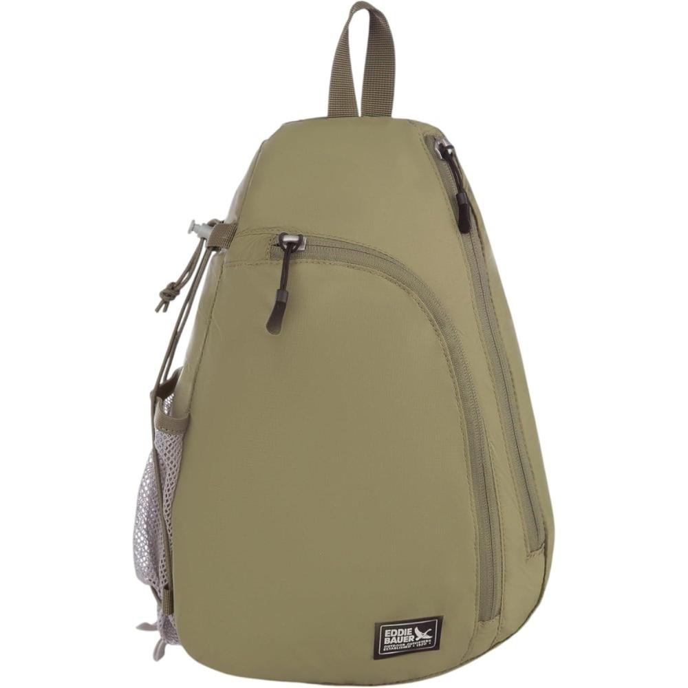 imageEddie Bauer Ripstop 8L Shoulder Sling Pack with Padded AirMesh Adjustable Crossbody Strap for Right or Left Handed Fit  BlackOlive