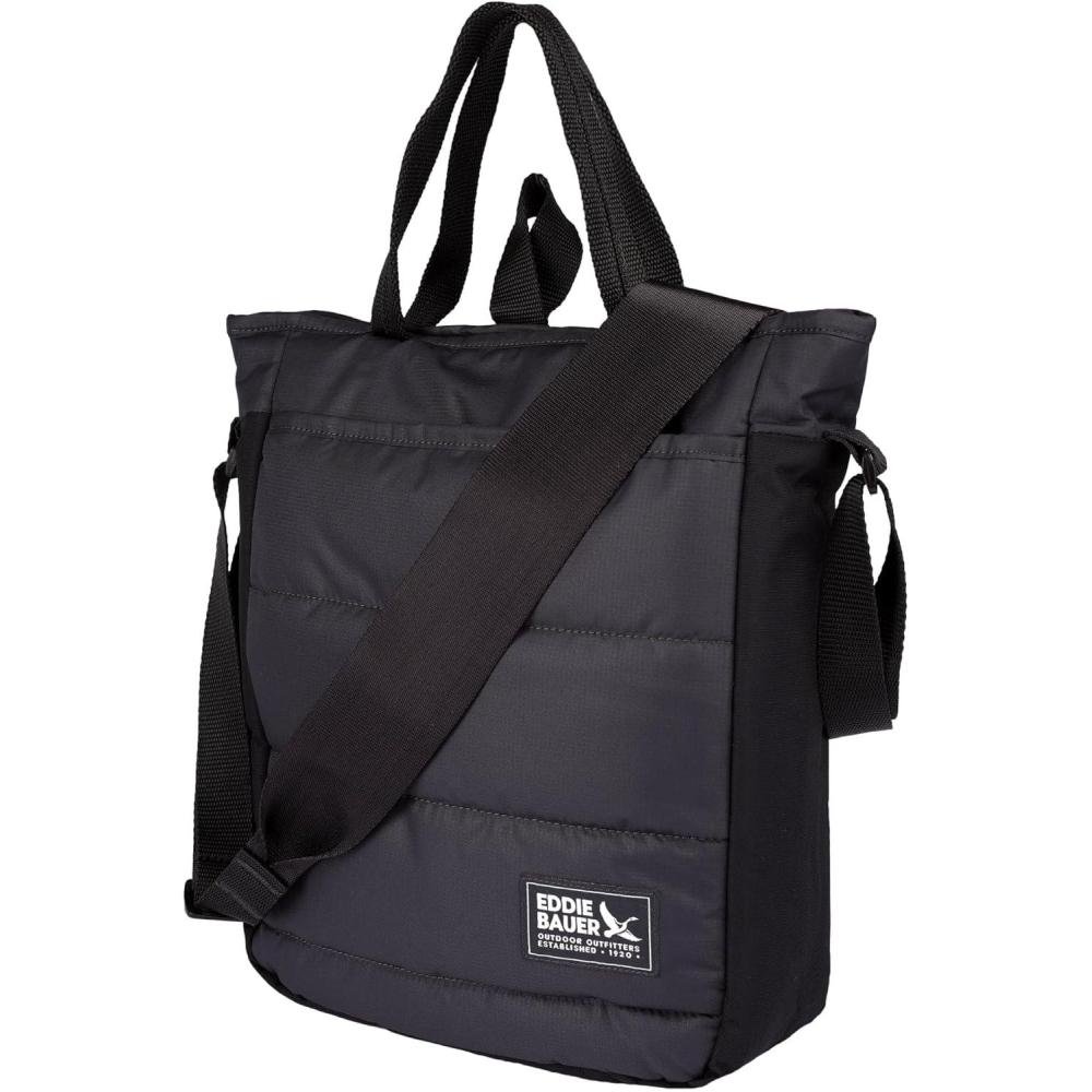imageEddie Bauer Ripstop Nylon Puffer Day Tote Bag Everyday Carry Tote Travel VacationCarbon