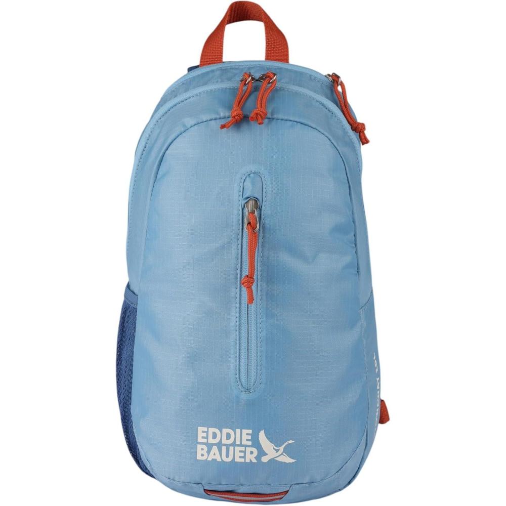 imageEddie Bauer Stowaway Packable Sling Bag Foldable Travel Outdoor Lightweight Compact Everyday Carry Ripstop Nylon 10L Dark SmokeCoast Blue