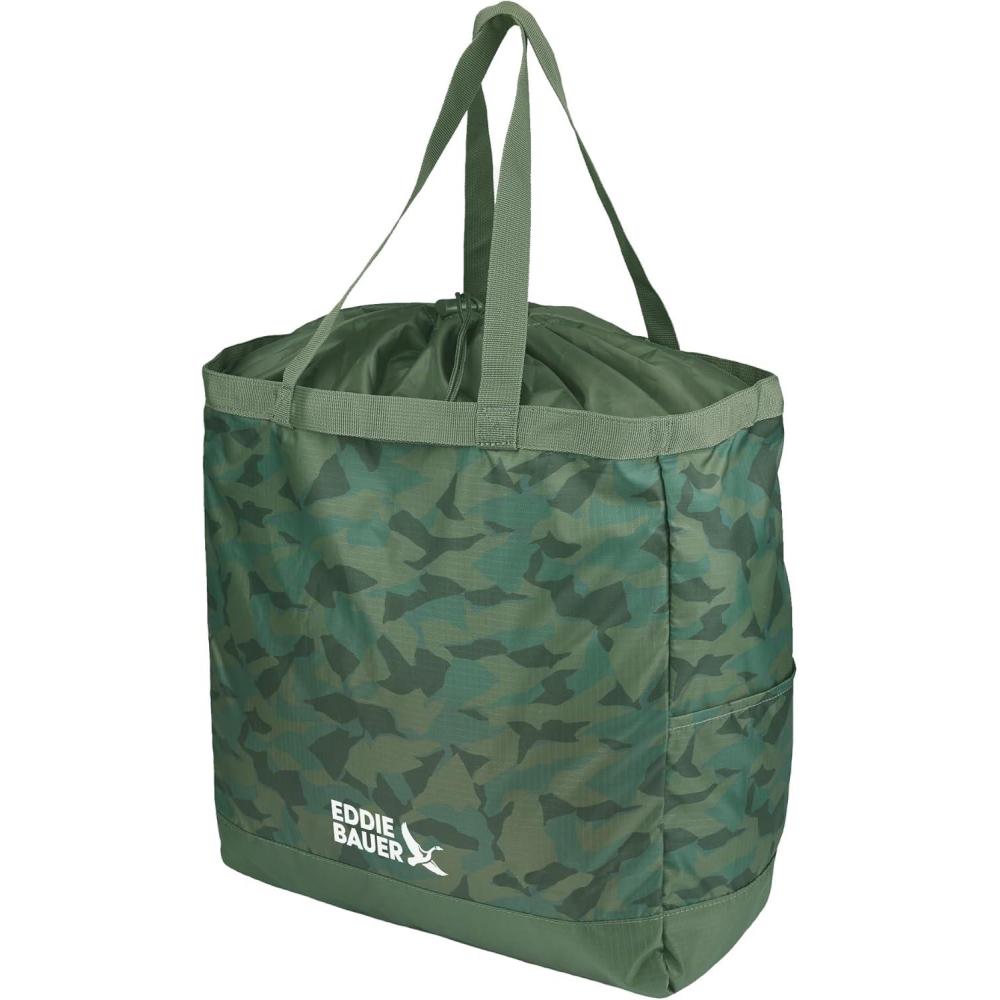 imageEddie Bauer Stowaway Packable Tote Bag Lightweight Compact Cinch Closure Ripstop Nylon 25l CapacitySprig