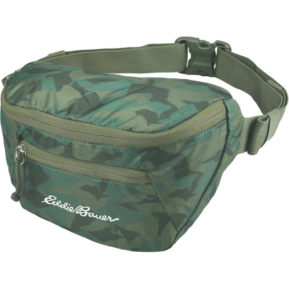 imageEddie Bauer Stowaway Packable Waistpack Sling Fanny Travel Lightweight Outdoor Ripstop PolyesterSprig Green
