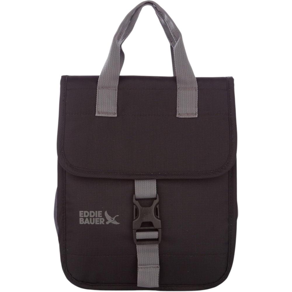 imageEddie Bauer Varsity Lunch Bag Reusable Cooler Lunch Box Picnic Work Travel Leakproof Beach Vacation Camping Field GoldFold Over Black