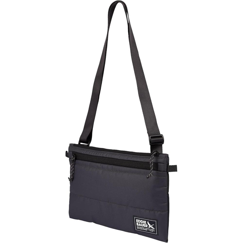 imageEddie Bauer Womens Crossbody Bag  Everyday Carry  Travel  Vacation  Small  Shoulder Strap  Lightweight Puffer  Carbon One Size