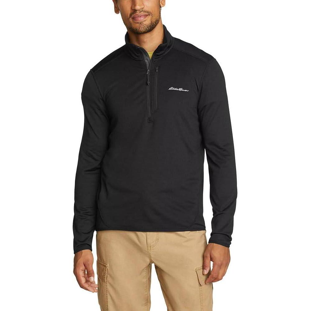 imageEddie Bauer mens Activator Grid Longsleeve Halfzip FleeceBlack