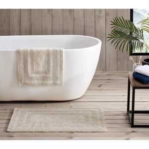 Eddie Bauer – Bathroom Rug, 100% Soft Plush Tufted Cotton Bath Rug, Highly Absorbent, Quick-Dry, and Skid-Resistant Backing (Logan Beige, 2 Piece)