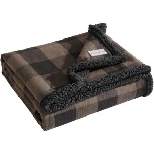 Eddie Bauer – Blanket, Super Soft Reversible Sherpa & Brushed Fleece Bedding, Throw Blankets for Couch, Ideal for Lounging (Cabin Plaid Black)(Cabin Plaid Brown)