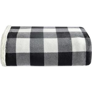 Eddie Bauer – Blanket, Super Soft Reversible Sherpa & Brushed Fleece Bedding, Throw Blankets for Couch, Ideal for Lounging (Cabin Plaid Black)(Cabin Plaid Black)