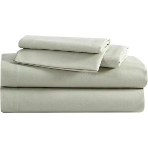 Eddie Bauer – Flannel Sheets Queen Size, Anti-Pilling & Wrinkle Resistant Cotton, Touchably Soft for All-Season Comfort – Bed Sheets with Matching Pillowcases & Fitted Sheet (Solid Green)(Solid Green)
