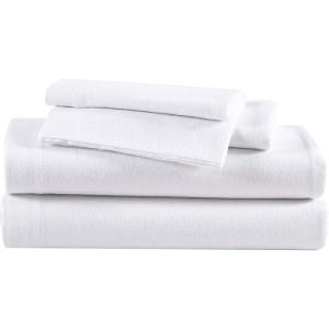 Eddie Bauer – Flannel Sheets Queen Size, Anti-Pilling & Wrinkle Resistant Cotton, Touchably Soft for All-Season Comfort – Bed Sheets with Matching Pillowcases & Fitted Sheet (Solid Green)(Solid White)