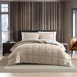 Eddie Bauer – Queen Comforter Set, Reversible Sherpa Bedding with Matching Shams, Cozy & Warm Home Decor , 88 x 88 x 1 inches , (Sherwood Grey, Queen)(Sherwood Brown)