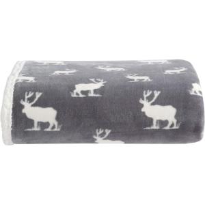 Eddie Bauer – Throw Blanket, Ultra-Soft & Reversible Plush Blanket, Oversized Bedding for Couch or Bed (Trailhead Plaid Red, 60″ x 70″)(Elk Stance Grey)