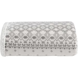 Eddie Bauer – Throw Blanket, Ultra-Soft & Reversible Plush Blanket, Oversized Bedding for Couch or Bed (Trailhead Plaid Red, 60″ x 70″)(Fair Isle Peak Grey)