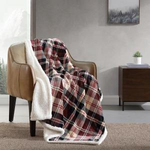 Eddie Bauer – Throw Blanket, Ultra-Soft & Reversible Plush Blanket, Oversized Bedding for Couch or Bed (Trailhead Plaid Red, 60″ x 70″)(Trailhead Plaid Red)