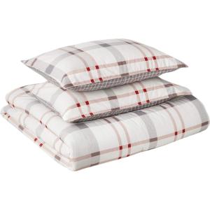 Eddie Bauer – Twin Comforter Set, Microsuede Bedding with Soft Plush Faux Shearling Reverse, 2 Piece Bed Set with Matching Pillowcase (Big Lake Plaid Green)(Grey)