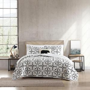 Eddie Bauer – Twin Quilt Set, Reversible Cotton Bedding with Matching Sham, Lightweight Home Decor for All Seasons (Eastmont Navy, Twin)(Arrowhead Charcoal)