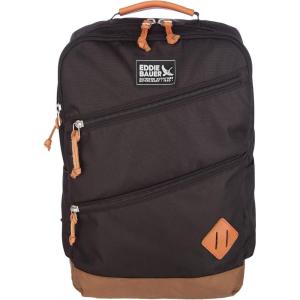Eddie Bauer Bygone Backpack Retro Design Laptop Sleeve Travel Work Hiking Durable Nylon 25L Light Heather Grey(Black)