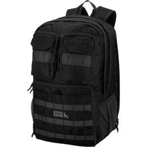 Eddie Bauer Cargo Tactical Backpack | Adventure | Heavy Duty | Outdoor | Water Resistant | 600D Polyester(Black)