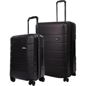 Eddie Bauer Glacier Hardside Spinner Durable PC/ABS Construction 2-Piece Set Suitcase Luggage, Sprig(Carbon)