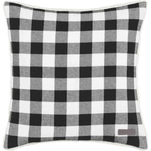 Eddie Bauer Home Throw Pillow with Zipper Closure, Perfect Luxurious Bedding Set for Bed or Sofa, 16″ x 20″, Bear Twill Black(Cabin Plaid Black)