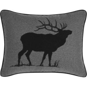 Eddie Bauer Home Throw Pillow with Zipper Closure, Perfect Luxurious Bedding Set for Bed or Sofa, 16″ x 20″, Bear Twill Black(Elk Charcoal/Black)