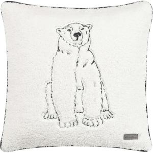 Eddie Bauer Home Throw Pillow with Zipper Closure, Perfect Luxurious Bedding Set for Bed or Sofa, 16″ x 20″, Bear Twill Black(Polar Bear Grey/White)