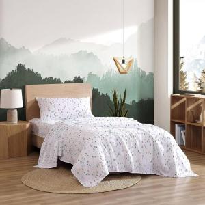 Eddie Bauer Kids – Twin Sheets, Stain-Resistant Toddler Bedding with Matching Sham(s), Super Soft, Ideal Boy Room Essentials (Fish Lake White, Twin)(Dreamland Green)