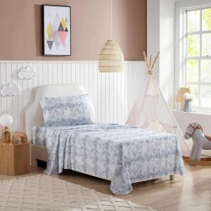 Eddie Bauer Kids – Twin Sheets, Stain-Resistant Toddler Bedding with Matching Sham(s), Super Soft, Ideal Girl Room Essentials (Poppy Plaid Pink, Twin)(Spring Water Tie Dye Grey/White)