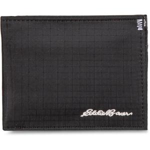 Eddie Bauer Men Signature Bifold Passcase Wallet (Available in Cotton Canvas Or Ripstop Nylon)(Ripstop Nylon – Black)