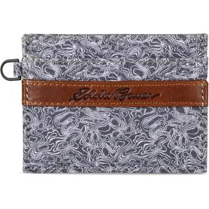 Eddie Bauer Men Signature Money Clip Card Case Wallet (Available in Ripstop Nylon, Cotton Canvas, or Leather(Grey)