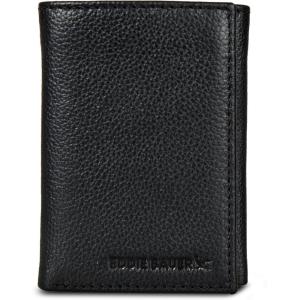 Eddie Bauer Men Signature Trifold Wallet(Leather Logo – Black)