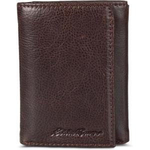Eddie Bauer Men Signature Trifold Wallet(Leather Logo – Brown)