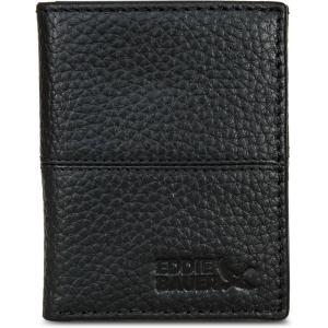 Eddie Bauer Men Signature Trifold Wallet(Rugged Leather – Black)